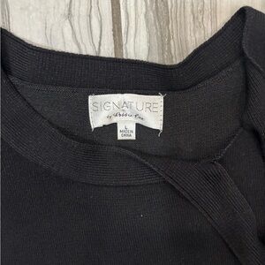 Robbie Bee Elegant Black Long Sleeve Sweater Dress